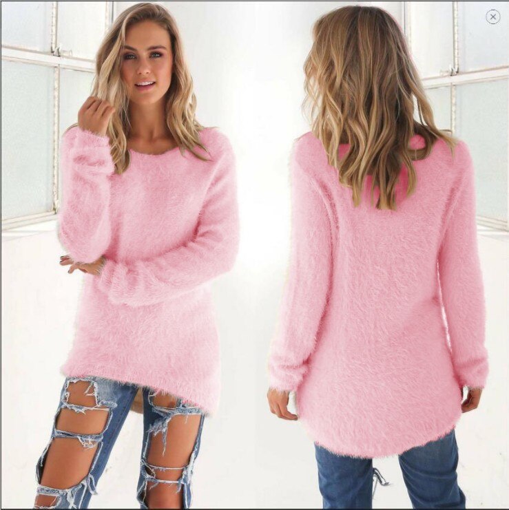 Super Soft And Comfortable Self-Cultivation Solid Color O Neck Pullover Women's Sweater