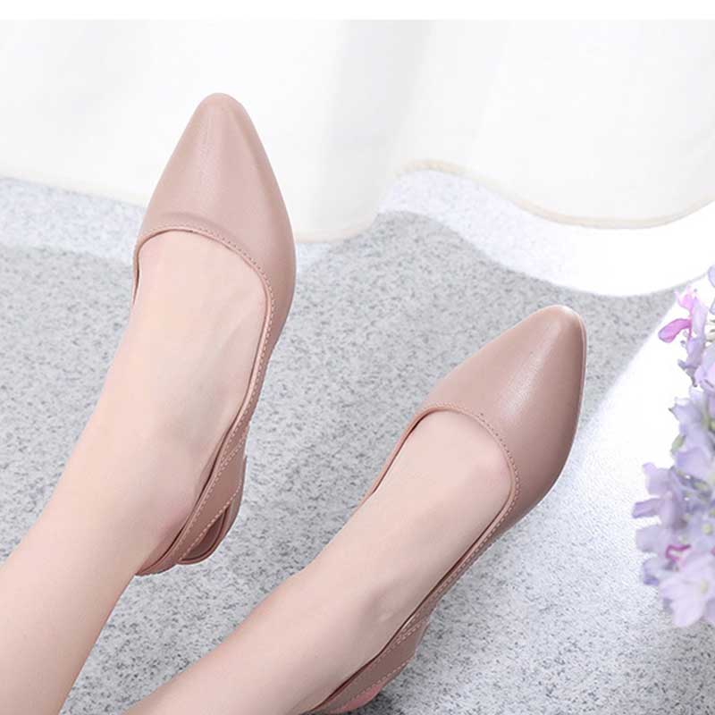 Apricot Pumps Pointed toe High Heels Comfort Slip On Shoes Black Pink