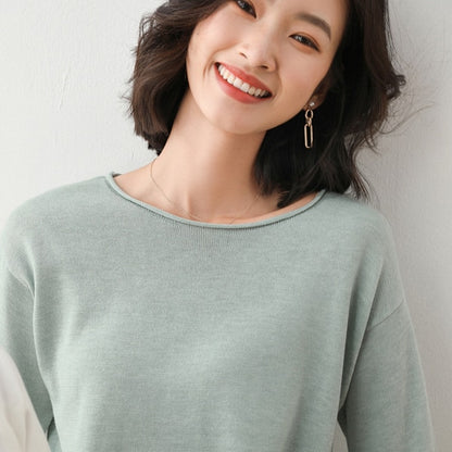 O-neck Stylish Knitted Long-Sleeves Sweater