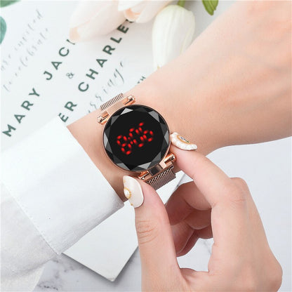 Women's Luxury Led Watch Women Magnet Starry Sky Digital Watches