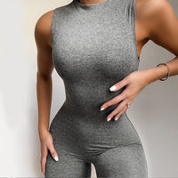 Casual Jumpsuit Women Sexy O Neck Long Sleeve Skinny Romper Night Club Overall Outfit Streetwear