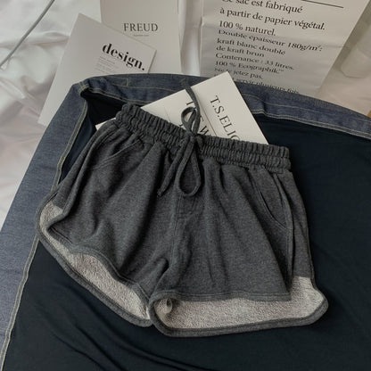 Summer Loose Shorts Women Fashion Casual Fitness Shorts Ladies Grey Black Solid High Waist Shorts Elastic Waist 2020