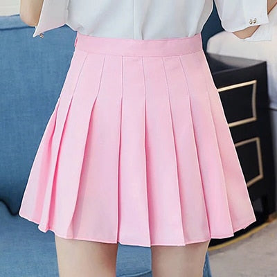 Girl Pleated Tennis Skirt High Waist Short Dress With Underpants Slim School Uniform Women Teen Cheerleader Badminton Skirts