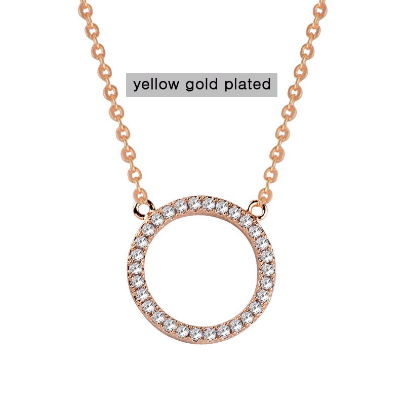 Shiny Paved Tiny Crysral Circle Round Choker Necklaces