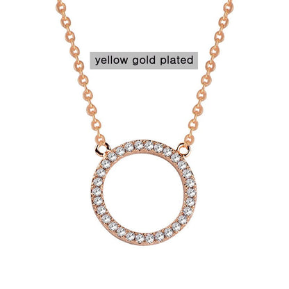 Shiny Paved Tiny Crysral Circle Round Choker Necklaces