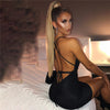  2021 Sleeveless Halter Bandage Sexy Women Dress Backless Bodycon Summer Deep V-neck Night Club Lace-up Party Dress
