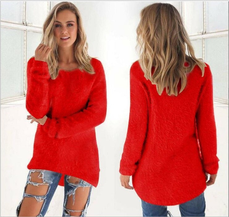 Super Soft And Comfortable Self-Cultivation Solid Color O Neck Pullover Women's Sweater