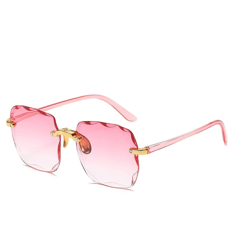 Square Rimless Sunglasses Women Luxury UV400 Shades Oculos