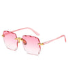Square Rimless Sunglasses Women Luxury UV400 Shades Oculos