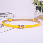Leather Skinny Adjustable Thin Belt Candy Colors