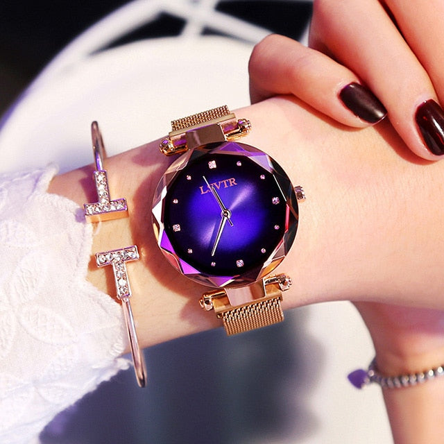 Starry Sky Magnetic Watch Ladies Dress Quartz Clock