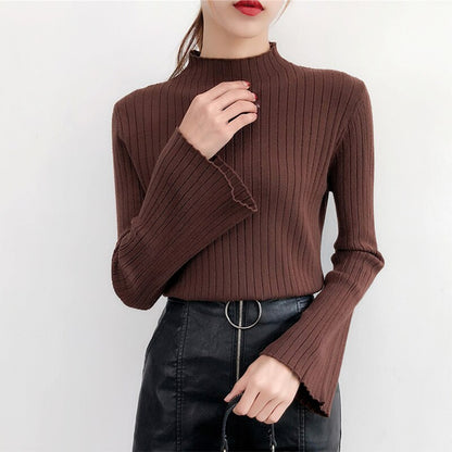 Flare Sleeve Sweaters And Pullovers Side Split Jumper