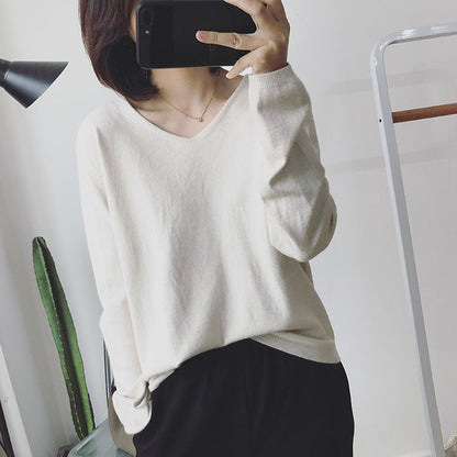 V-Neck Women Sweater Pullovers