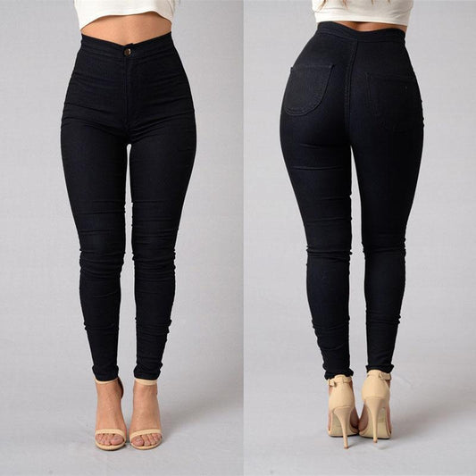 High Waist Stretch Jeans Slim Pencil Trousers