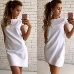 Summer Beach Casual Dress Women Female Short Sleeve Loose Mini Short A-line Dresses Candy Color S-XXL