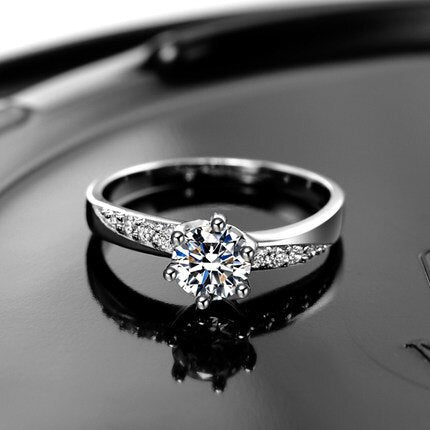 925 sterling silver shiny zircon ring for women