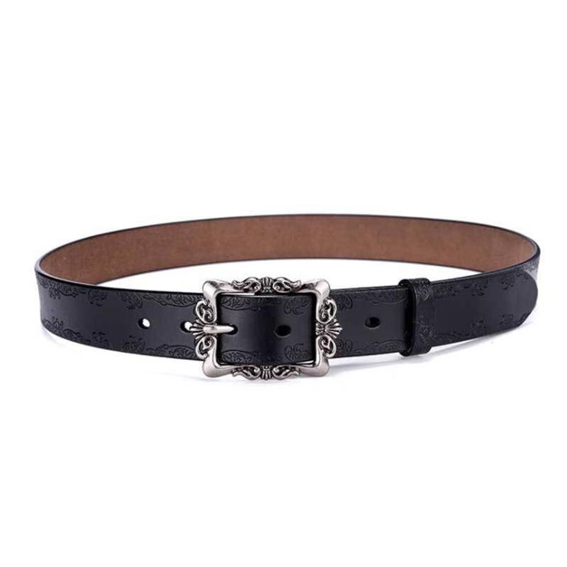 genuine leather belt Punk luxury brand designer belts for women