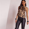 Sexy Off Shoulder Leopard Blouse Chiffon Women Tops Summer 2019 Animal Print Casual Backless Sleeveless Shirts