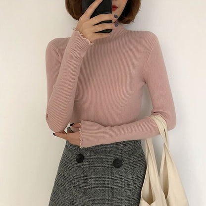 Knitted Female Casual Pullover Sweater Jumper Pull