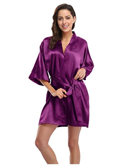 Satin Night Robe Lace Bathrobe Perfect Wedding Bride Bridesmaid Robes Dressing Gown