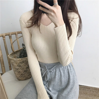 V Neck Sweater Knitted Fashion Sweaters