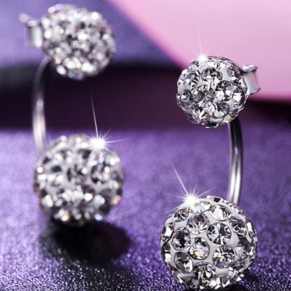 925 sterling silver new Jewelry Women 's Luxury Shambhala Crystal Ball Stud Earrings