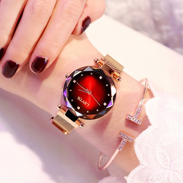 Starry Sky Magnetic Watch Ladies Dress Quartz Clock