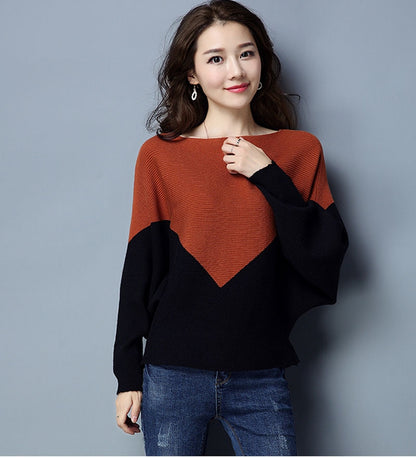 Loose Pullover Knitted Cotton Batwing Sleeve Knit Sweaters Jumper Tops