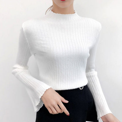 Flare Sleeve Sweaters And Pullovers Side Split Jumper