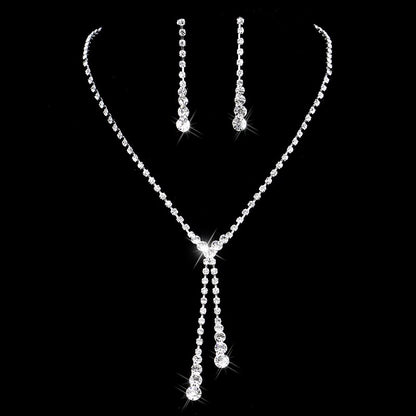 TREAZY Fashion Bridesmaid Bridal Jewelry Sets for Women Rhinestone Crystal Necklace Earrings Sets Statement Wedding Jewelry Sets