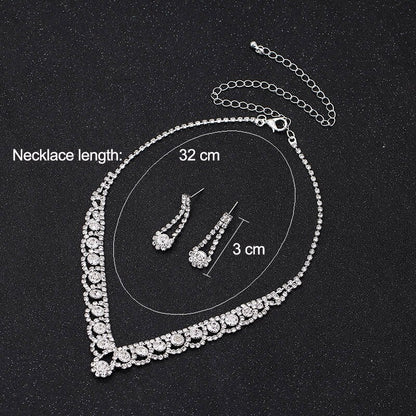 TREAZY Statement Crystal Bridal Jewelry Sets Fashion Rhinestone Choker Necklace Earrings African Wedding Jewelry Sets for Women