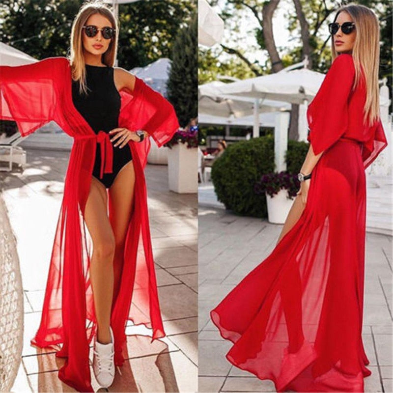 Chiffon Long Dress Bikini Cover Up