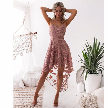 Bigsweety New Fashion Mid-Calf Sleeveless Spaghetti Strap Party Dresses Summer Women Flower Lace Dress  Elagent Bandage Vestidos