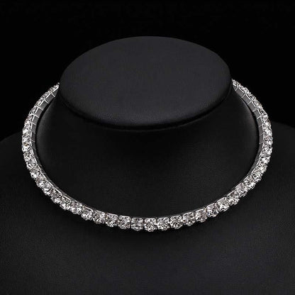 TREAZY Bridal Fashion Crystal Rhinestone Choker Necklace Women Wedding Accessories Tennis Chain Chokers Jewelry Collier Femme