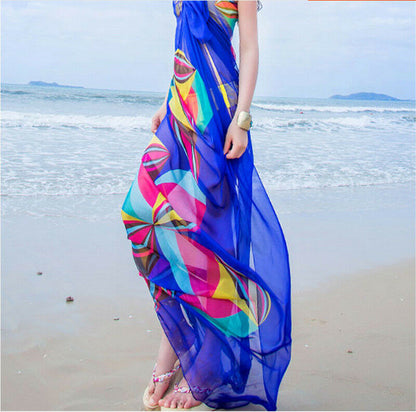 Hot Selling Summer Sunscreen Women Chiffon Beach Bikini Cover Up Wrap Scarf Pareo Swimwear Sarong Dress Beachwear