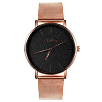 Luxury Rose Gold Mesh Stainless Steel Women's Watches