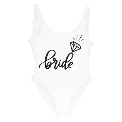 Bride Tribe Print One Piece Swimsuit For Women Bathing suit Lining Bikini Wedding Party Backless Beachwear Bikini