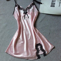 New Womens Silk Lace Spaghetti Strap Gown Bathrobe Sexy Charming Temptation Lingerie Nightgowns Sleepshirts Size M L XL XXL 0002