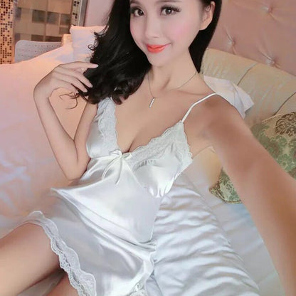 2020 Summer Sexy Sleep Tops For Women Slim Nightdress Robe Soft Sleep Dress Nightgown Sleepwear Women Clothing Pajamas