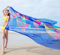 Hot Selling Summer Sunscreen Women Chiffon Beach Bikini Cover Up Wrap Scarf Pareo Swimwear Sarong Dress Beachwear