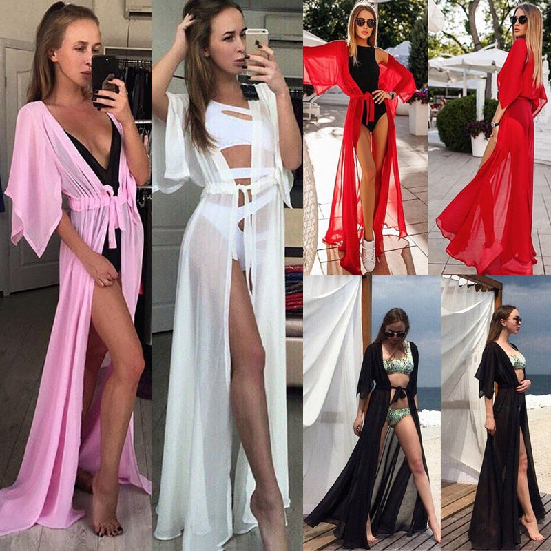 Chiffon Long Dress Bikini Cover Up