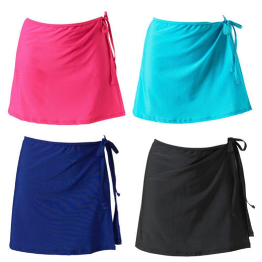 Women Fashion Beach Vacation Bikini Skirt Solid Color Lace-Up Mini Skirt Female Swim Bikini Bottom Hot Sale