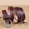 Full Grain Leather Belt Genuine Leather Cowskin Hollow Out Ladies Belt