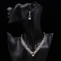 TREAZY Statement Crystal Bridal Jewelry Sets Fashion Rhinestone Choker Necklace Earrings African Wedding Jewelry Sets for Women