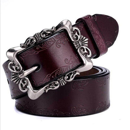 genuine leather belt Punk luxury brand designer belts for women