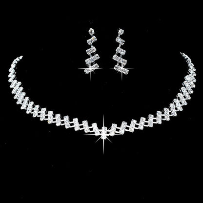 TREAZY Fashion Bridesmaid Bridal Jewelry Sets for Women Rhinestone Crystal Necklace Earrings Sets Statement Wedding Jewelry Sets