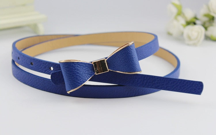 Colorful Bow Leather Belt Ladies Waistband