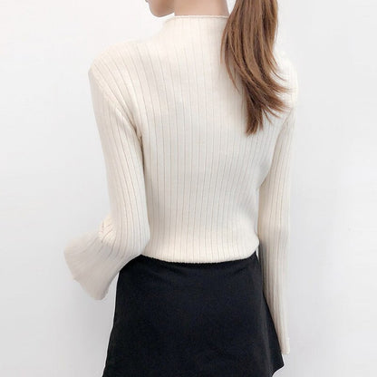 Flare Sleeve Sweaters And Pullovers Side Split Jumper