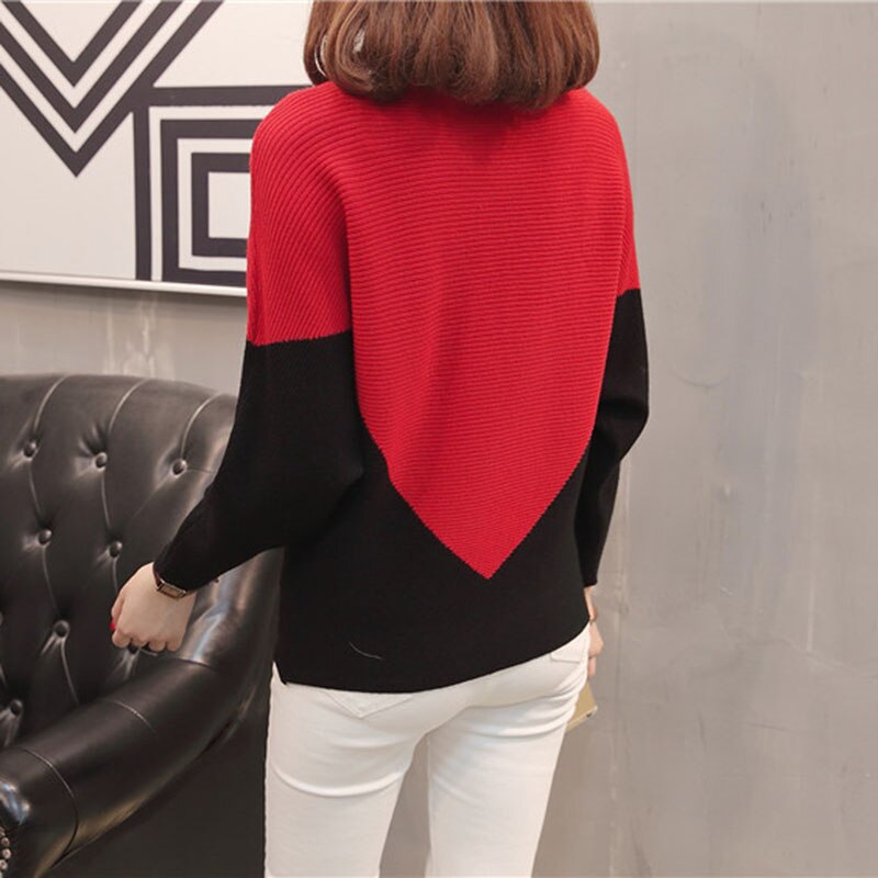 Loose Pullover Knitted Cotton Batwing Sleeve Knit Sweaters Jumper Tops