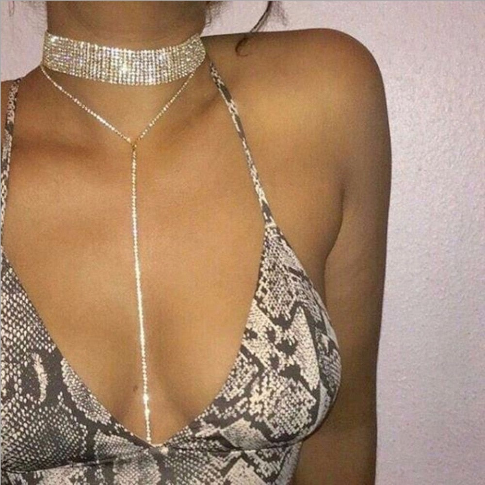 Rhinestone Choker Crystal Gem Luxury Collar Chokers Necklace Women